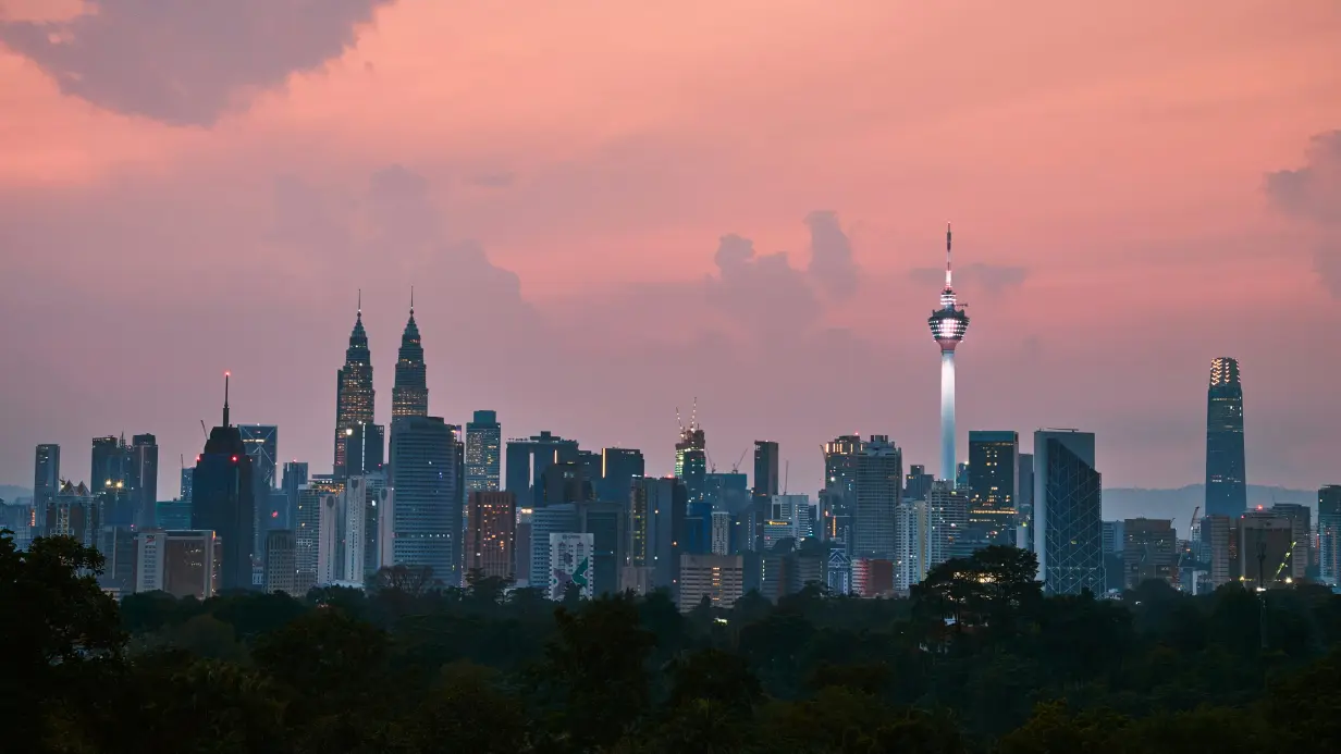 Kuala Lumpur skyline at sunset