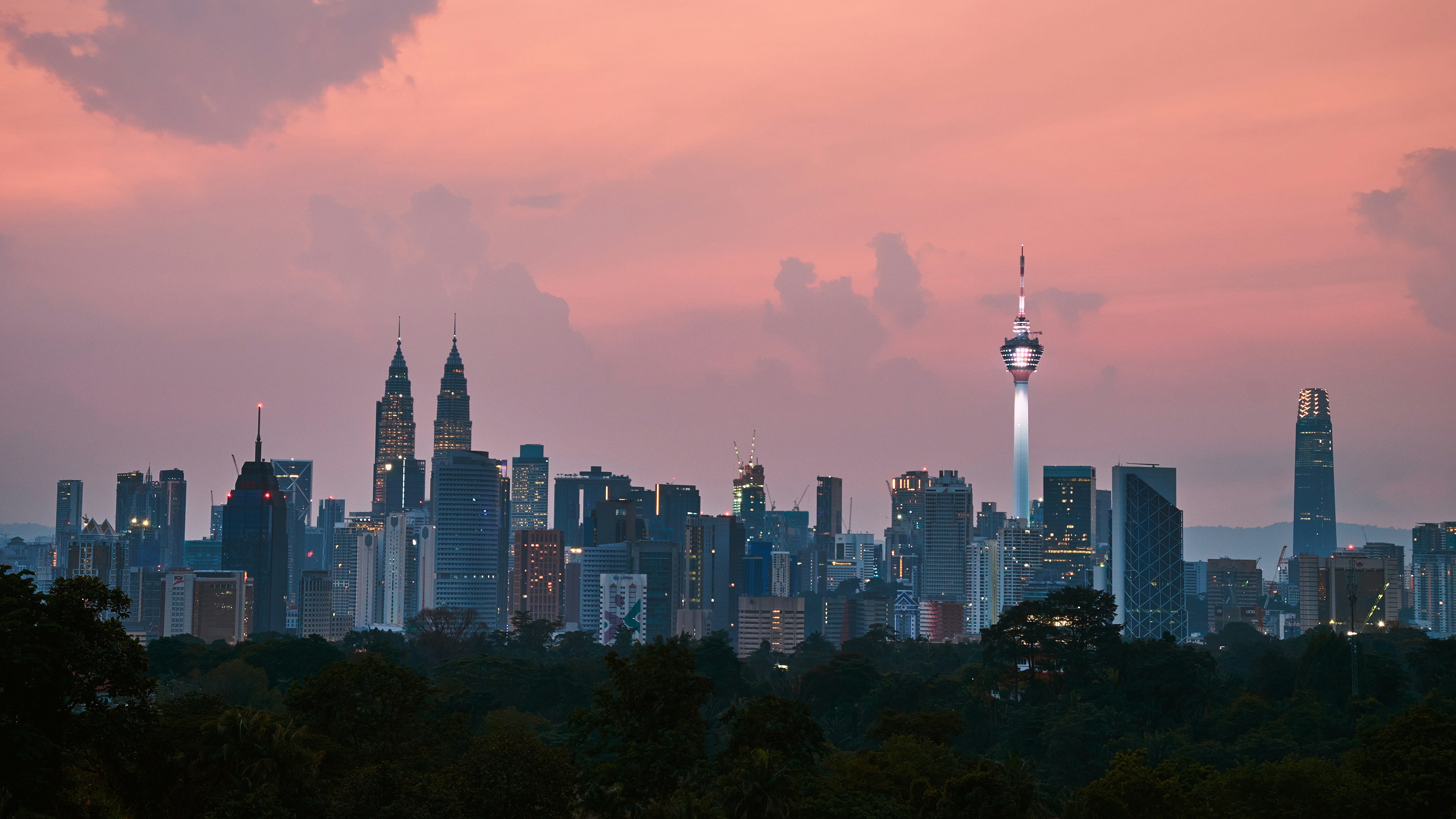 Kuala Lumpur skyline at sunset